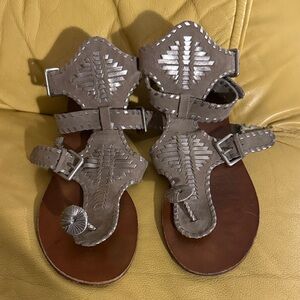 Ash Silver and Brown Sandals